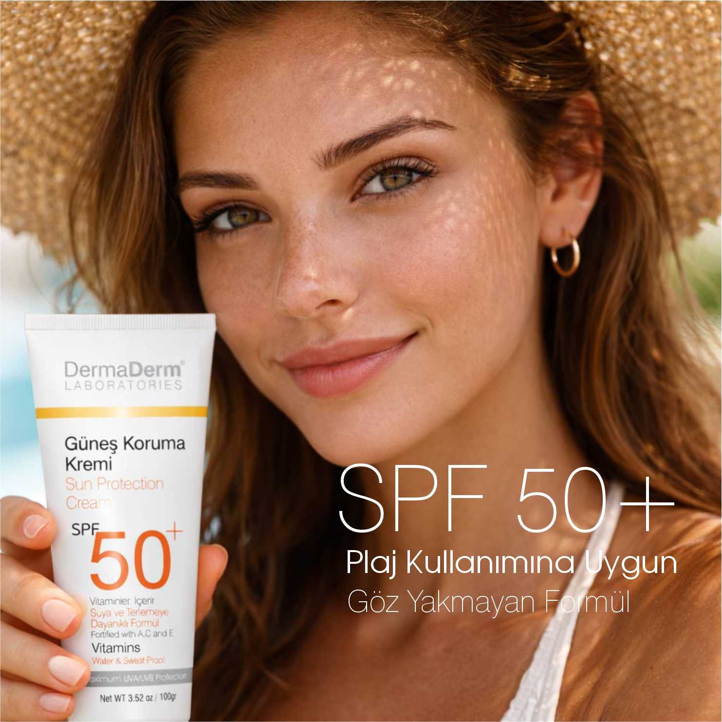 dermaderm spf50+ leke karşıtı güneş koruma kremi 100 ml