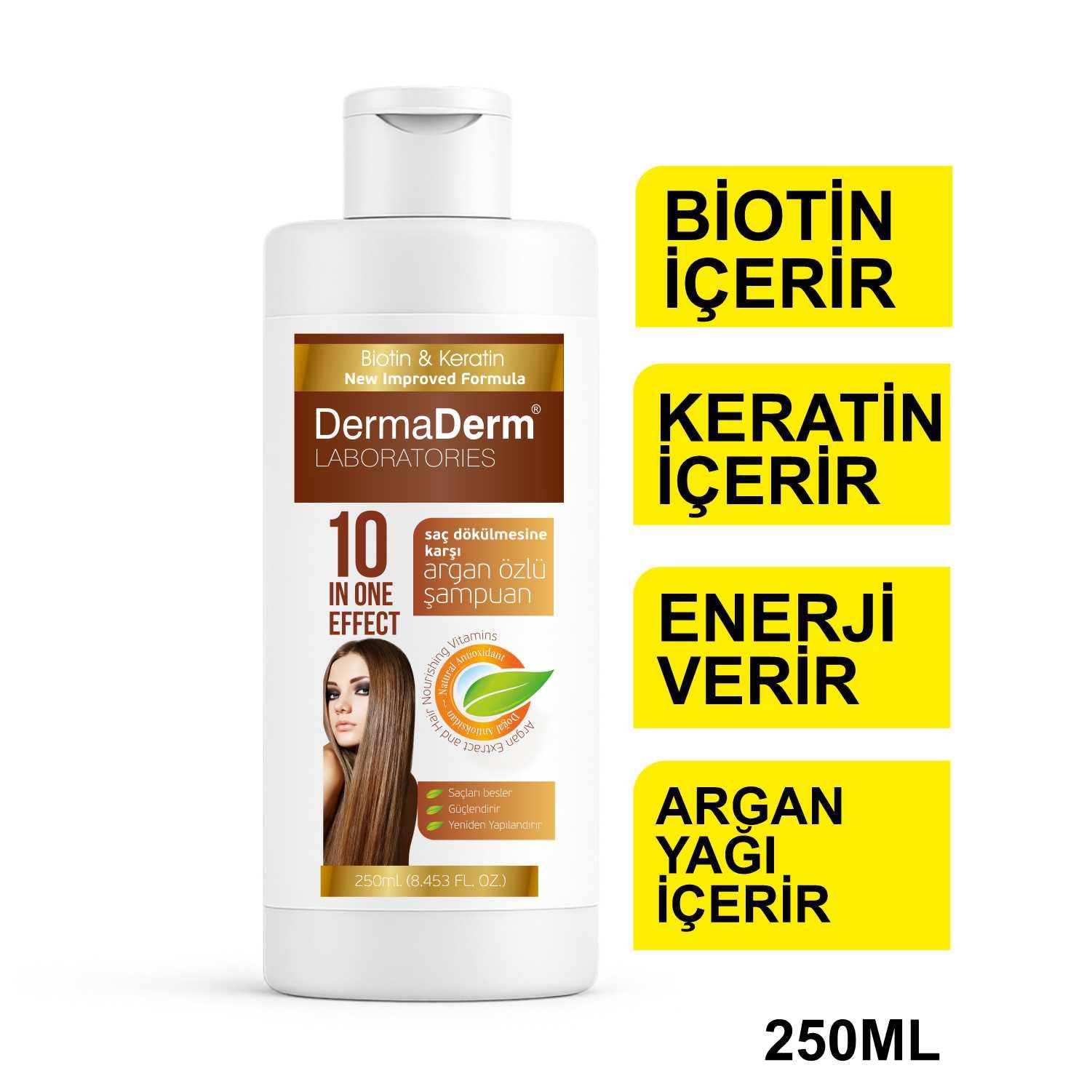 dermaderm argan yağı Şampuanı keratin ve biotin Özlü 250 ml