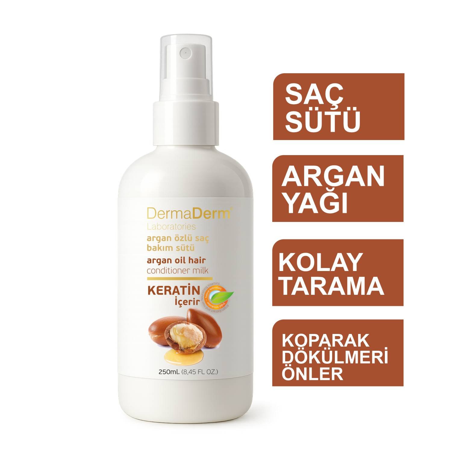 dermaderm argan yağı Özlü saç bakım sütü 250 ml