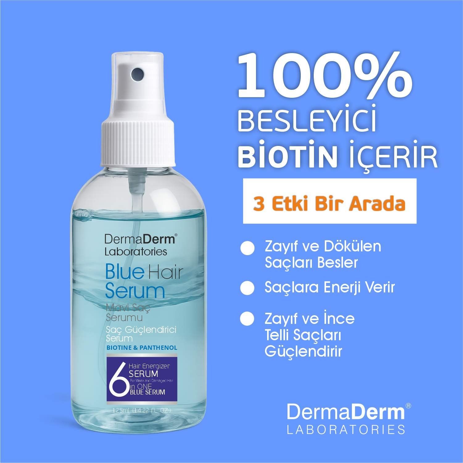 dermaderm saç dökülmesine karşı biotin İçeren losyon 250 ml