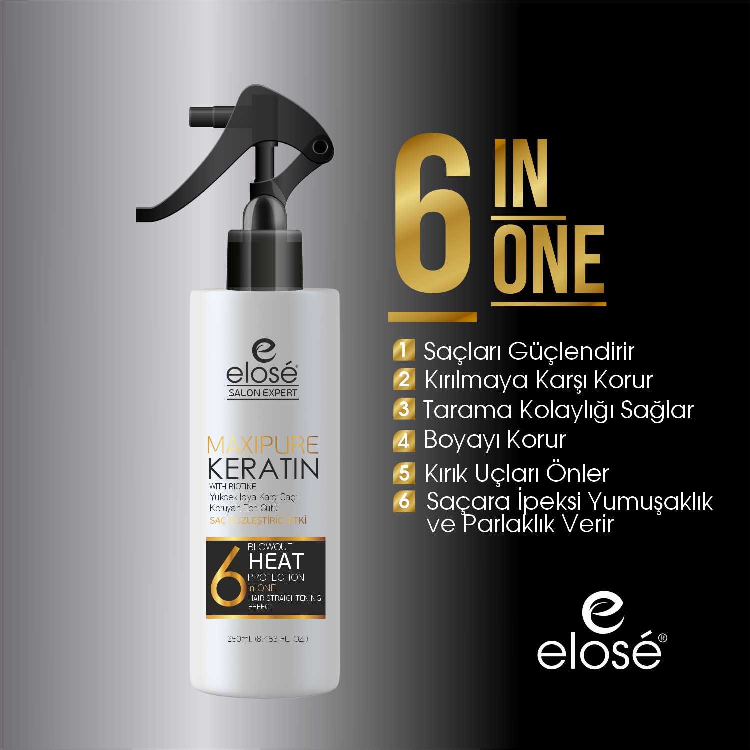 elose keratin ve biotin isı karşıtı bakım sütü 250 ml