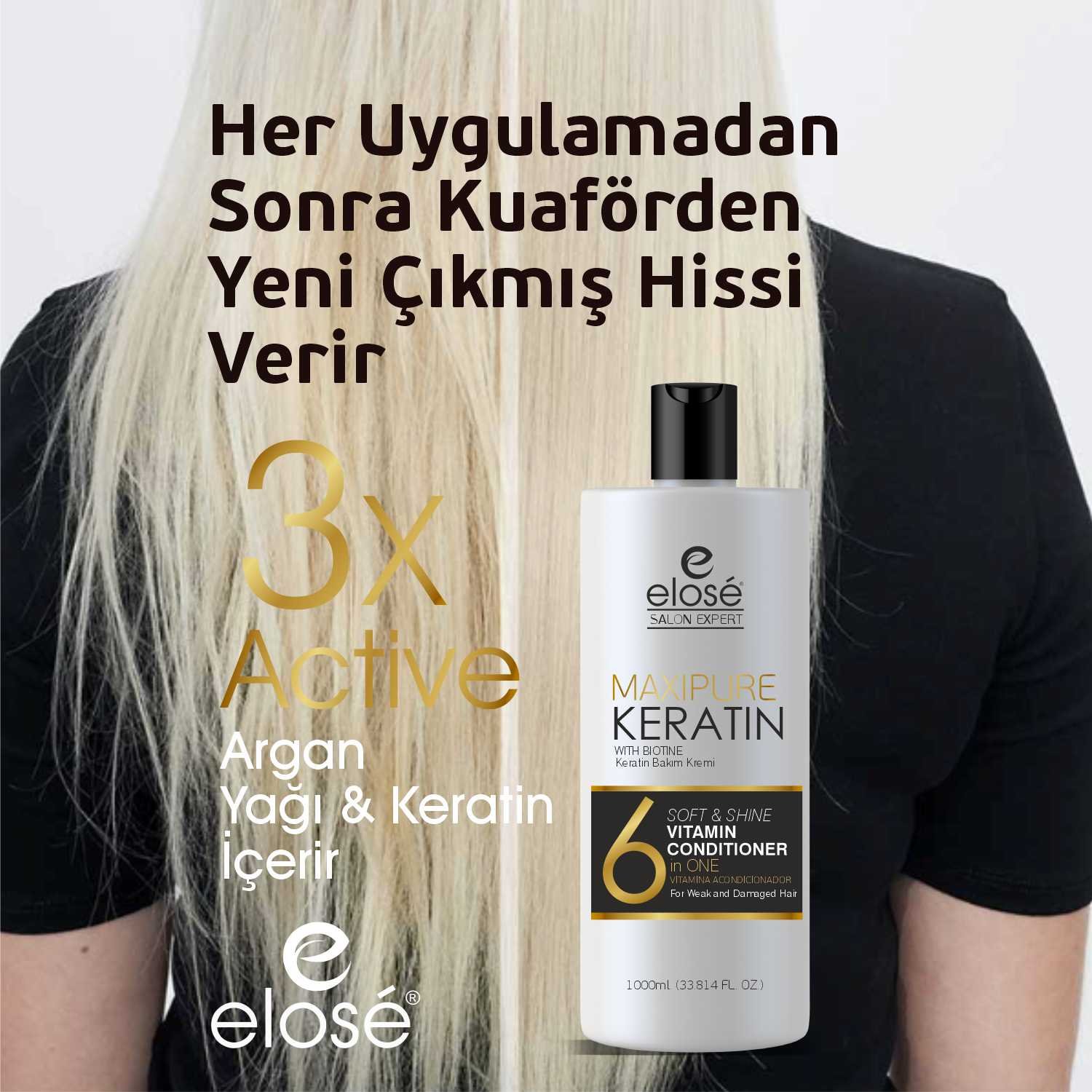 elose keratin ve biotin saç bakım kremi yipranmış saçlar İçin 1000 ml