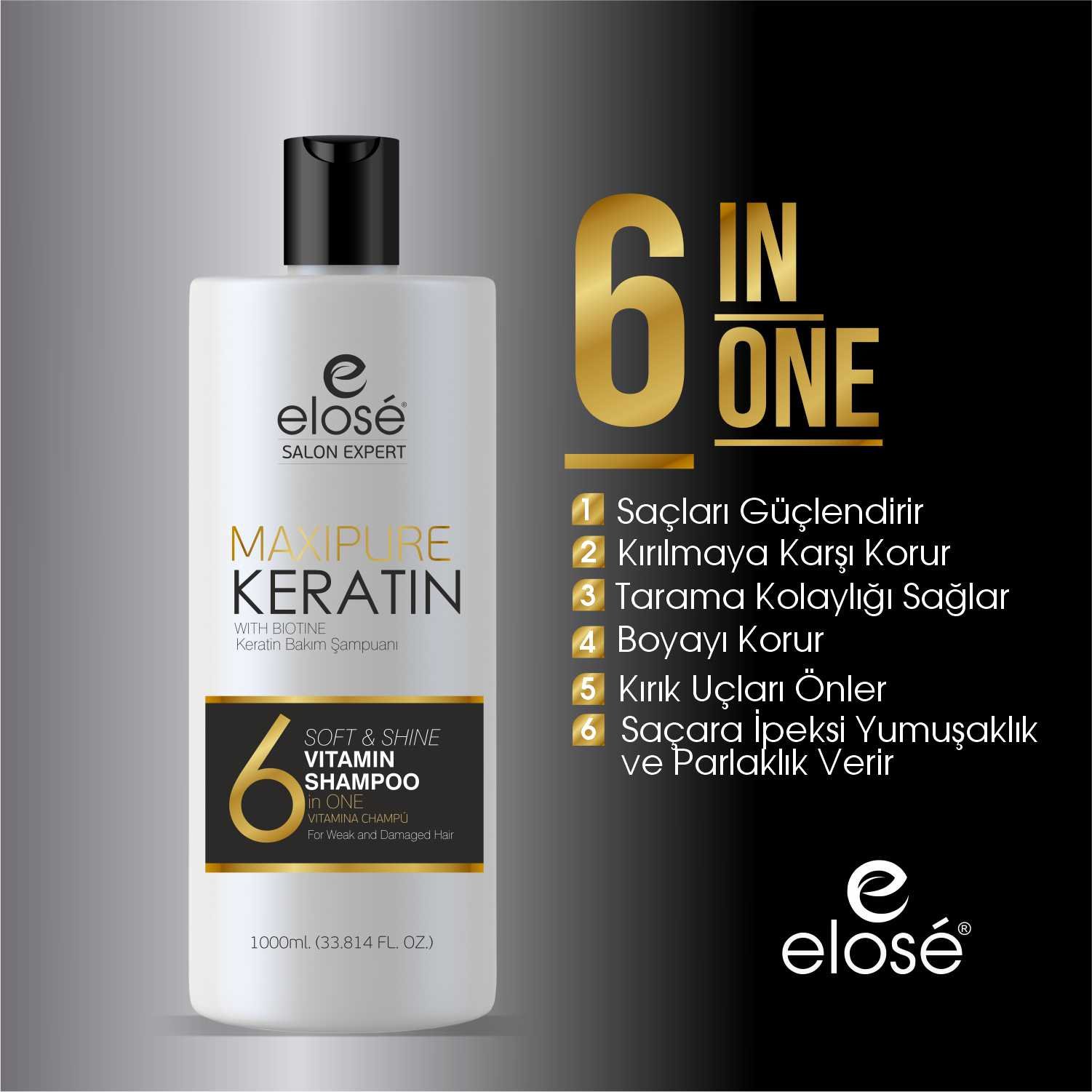 elose keratin ve biotin saç bakım Şampuanı 1000 ml