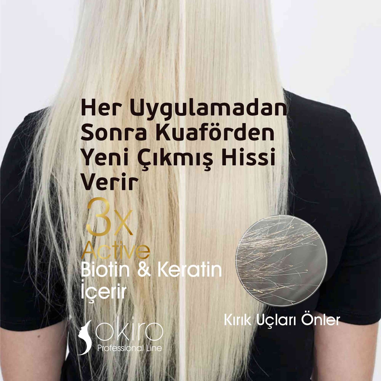 okiro heat fön ve isı esnasında saçı koruyan saç bakım sütü 250 ml