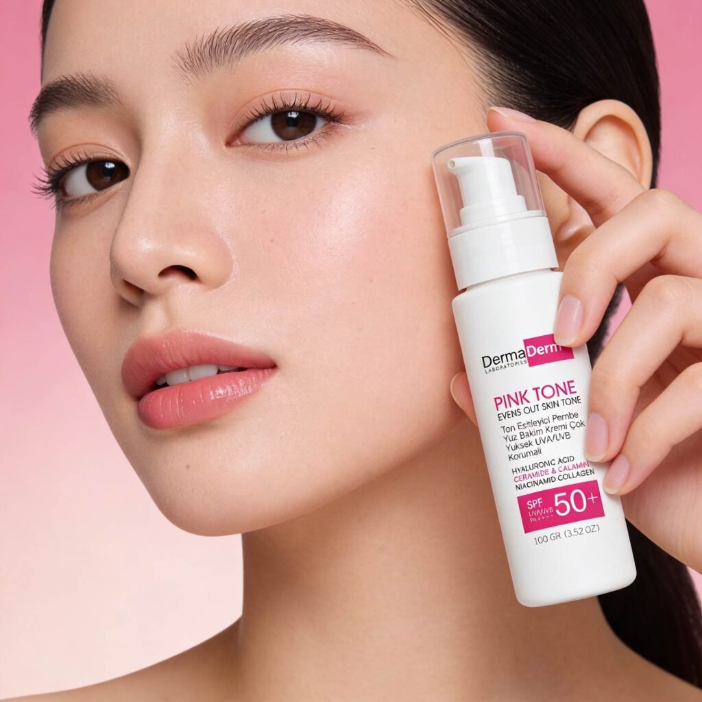 renkli yüz güneş kremi SPF 50 ton eşitleyici güneş kremi