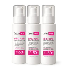 Dermaderm Ton Eşitleyici Pembe Güneş Kremi Seti 3'lü Avantaj Paketi