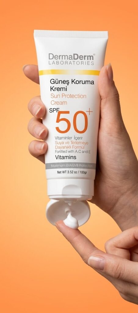 güneş kremi kaç saatte bir yenilenmeli SPF 50 dermaderm güneş kremi ürün görseli