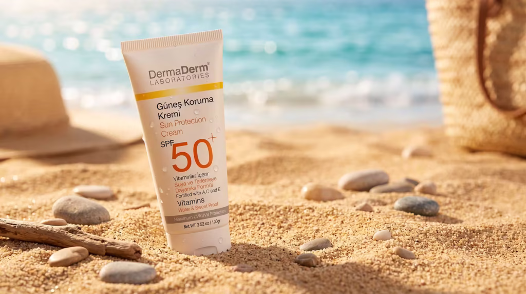 dermaderm tüm cilt tiplerine uygun SPF 50 güneş kremi