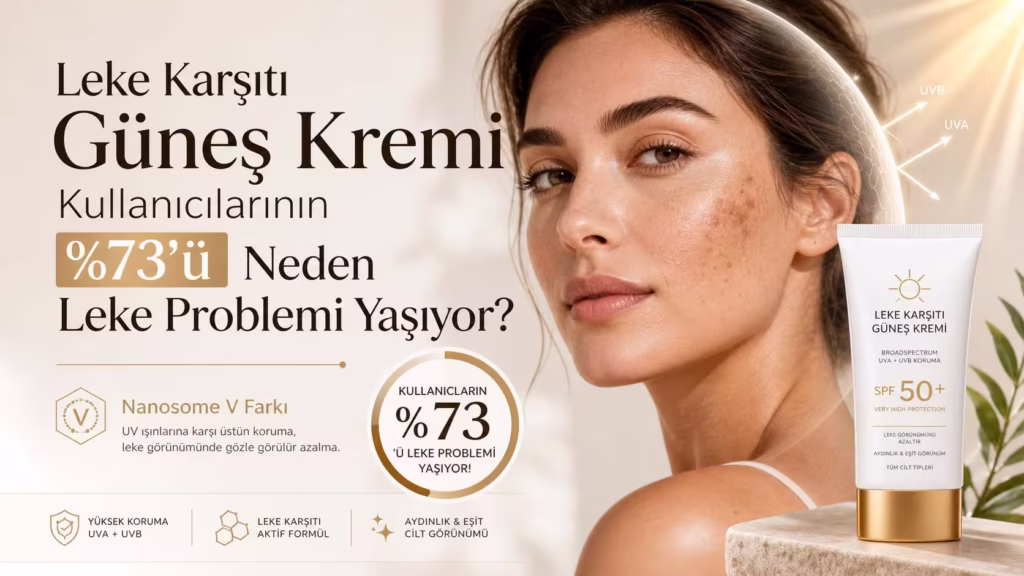 Leke karşıtı güneş kremi kullananların yüzde 73’ünde leke problemi ve Nanosome V farkını anlatan blog kapak görseli
